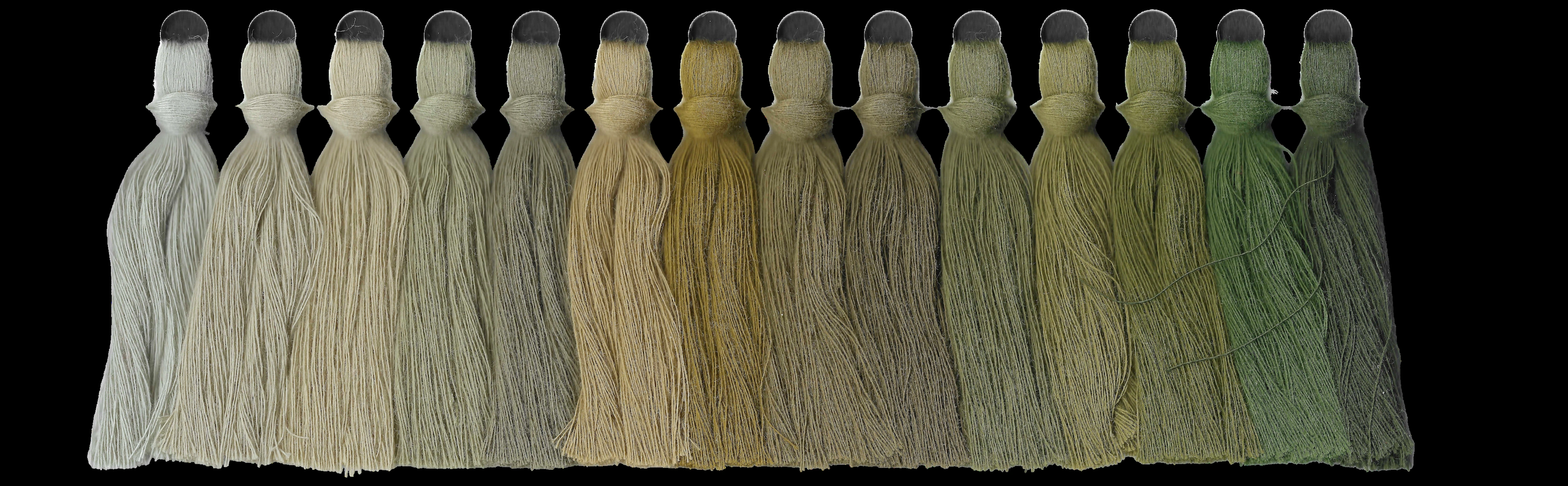 Yarn swatches for greens & olives