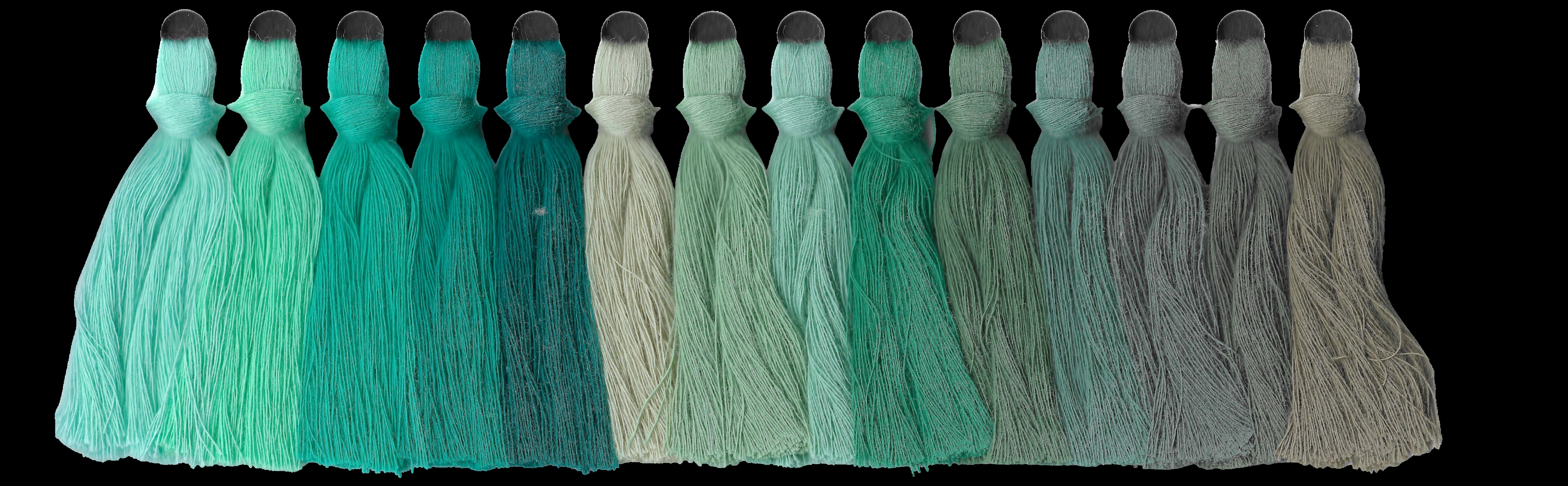 Yarn swatches for teals & greens
