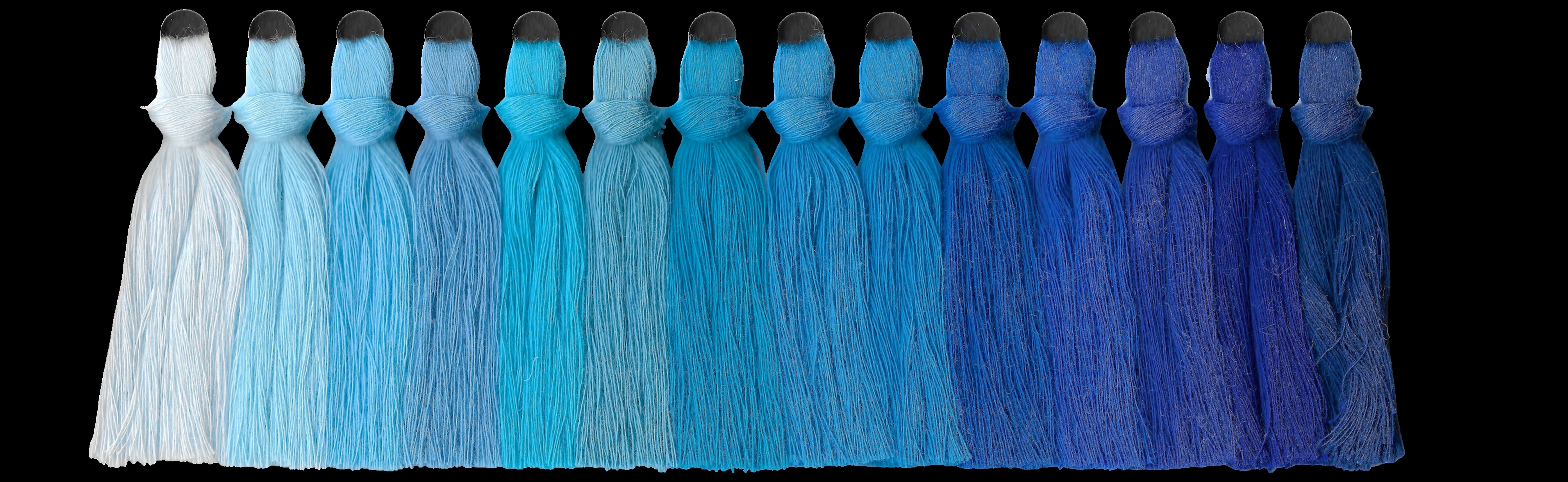 Yarn swatches for blues & teals