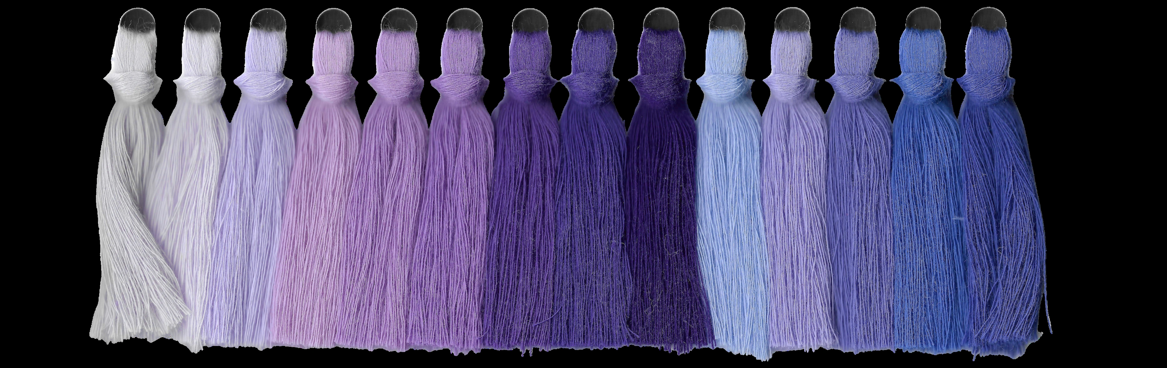 Yarn swatches for blues & periwinkles