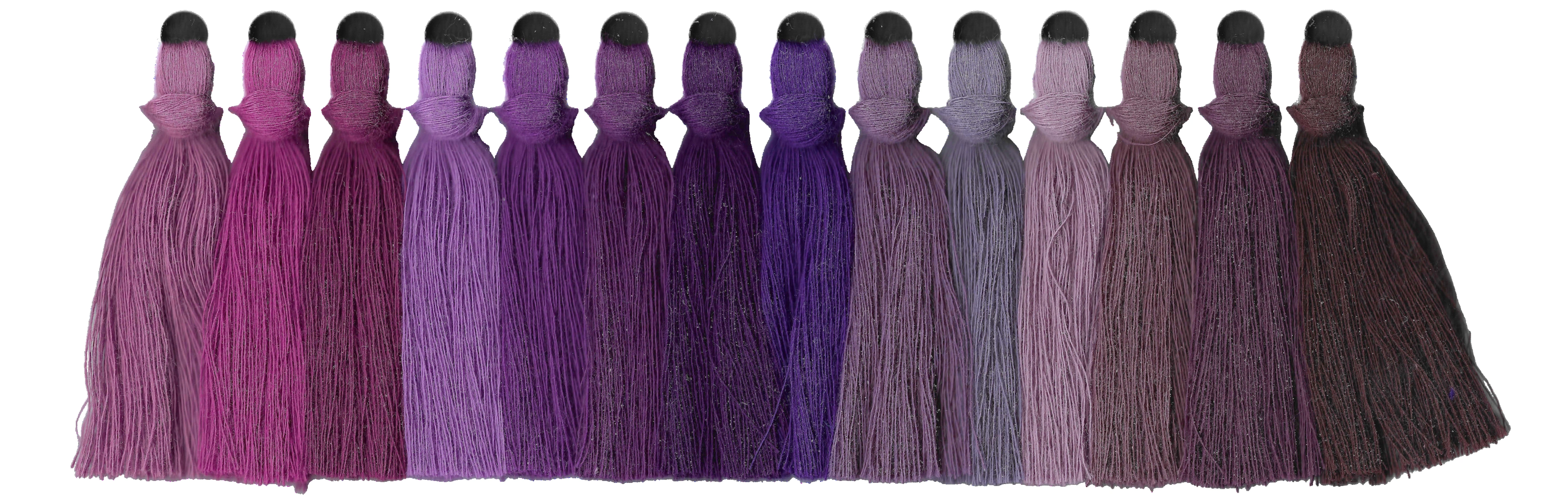 Yarn swatches for purples & violets