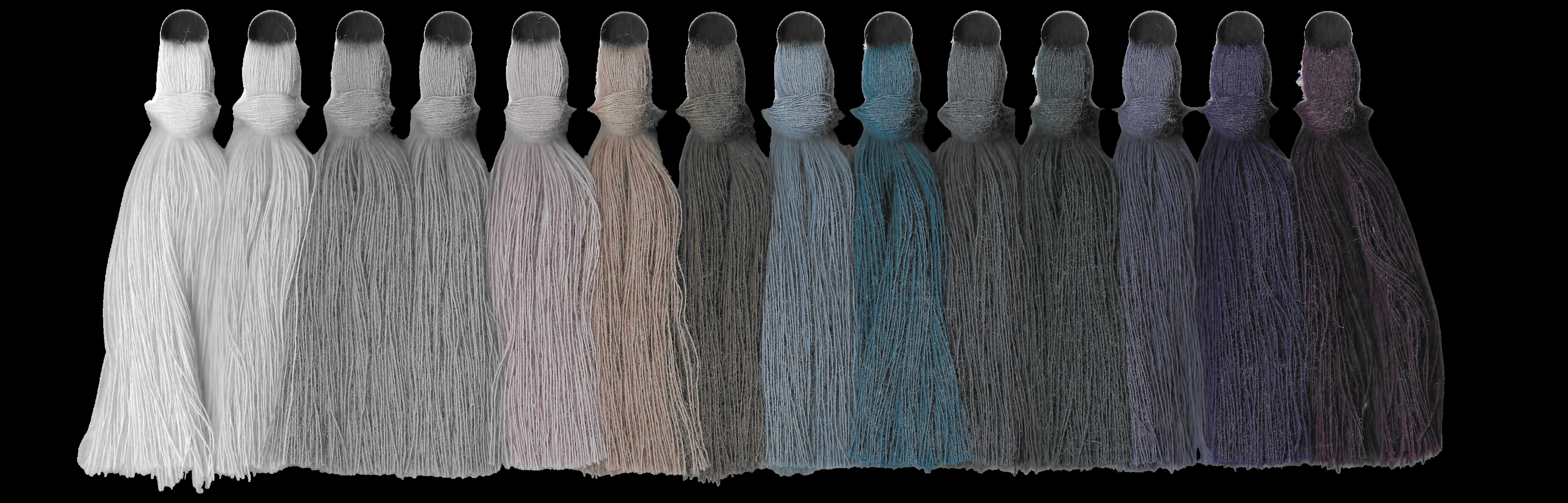 Yarn swatches for greys & mauves