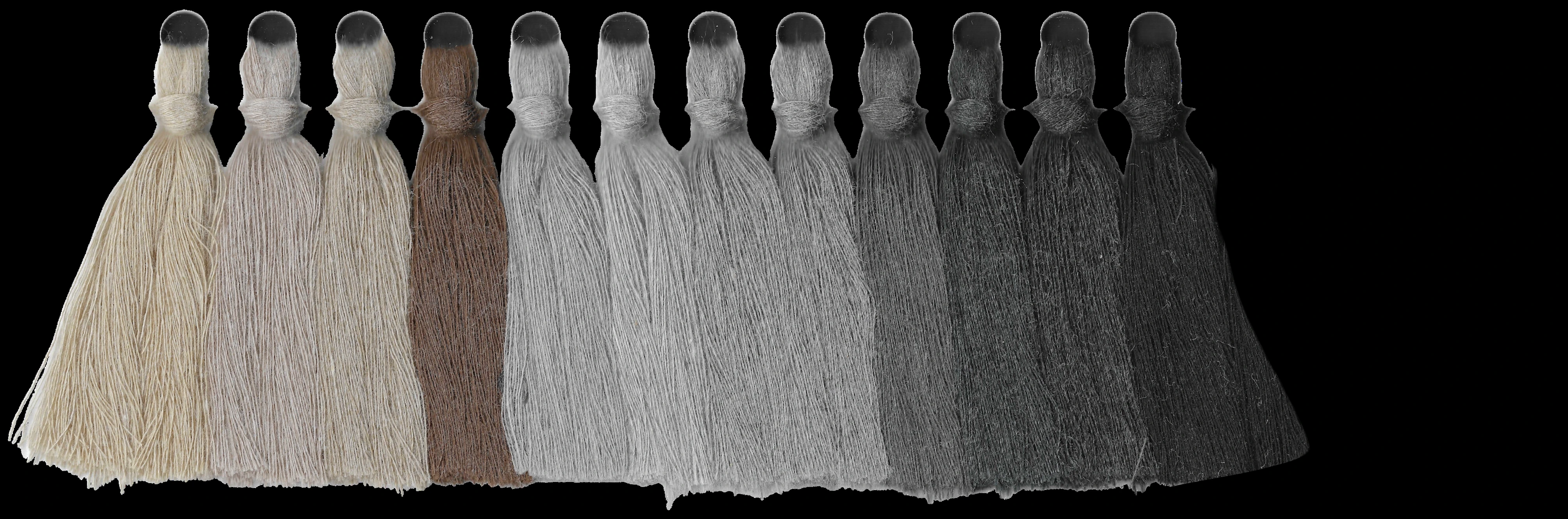 Yarn swatches for charcoals & greys