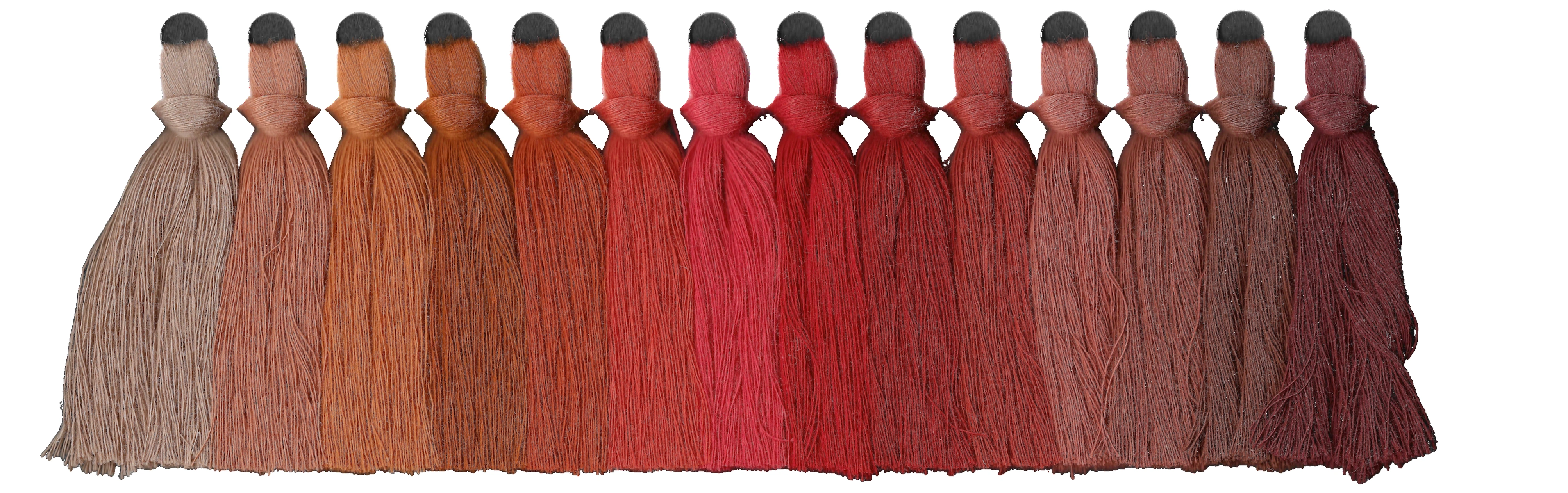 Yarn swatches for rusts & reds