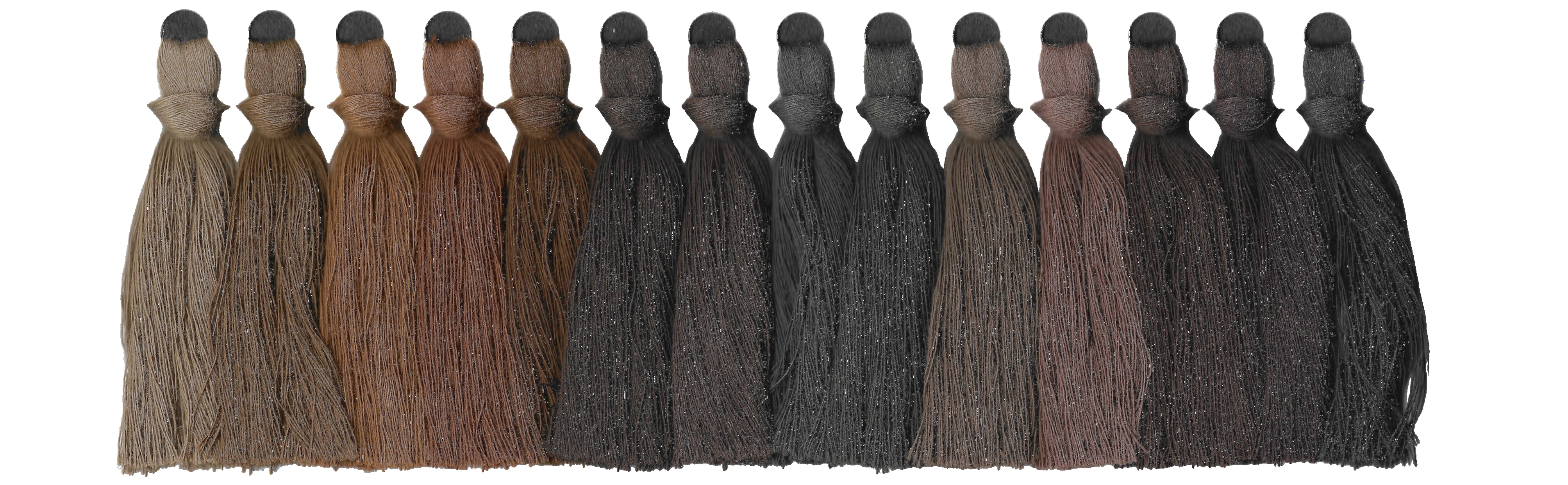 Yarn swatches for browns & charcoals