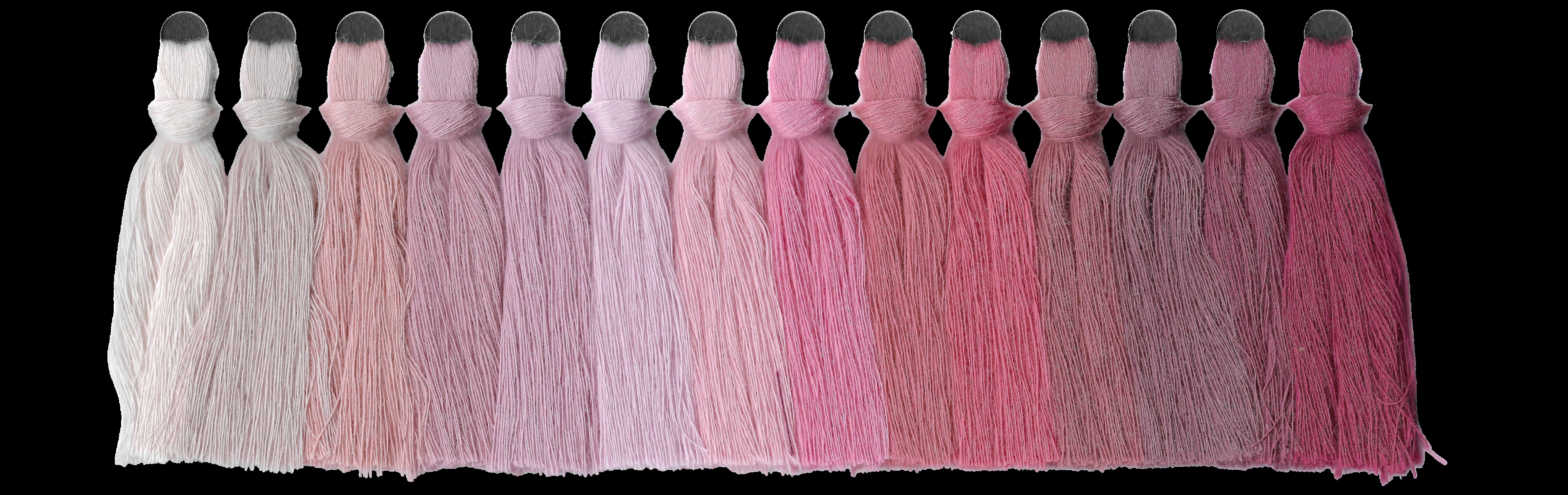 Yarn swatches for roses & mauves